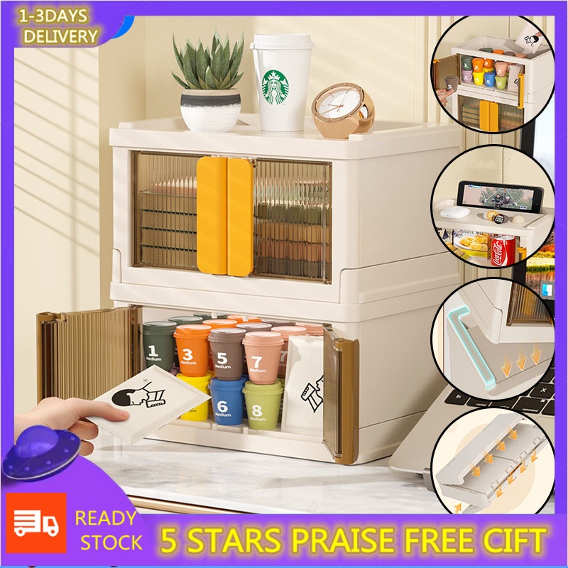 Desktop Organizer Box Stackable Foldable Household Desktop Finishing ...