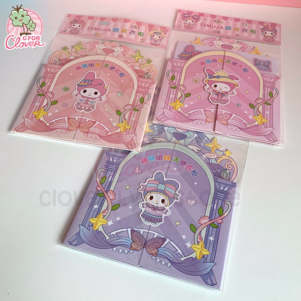 DIY STICKER CLOSET CUTE CHARACTER dress up wardrobe stickers for ...