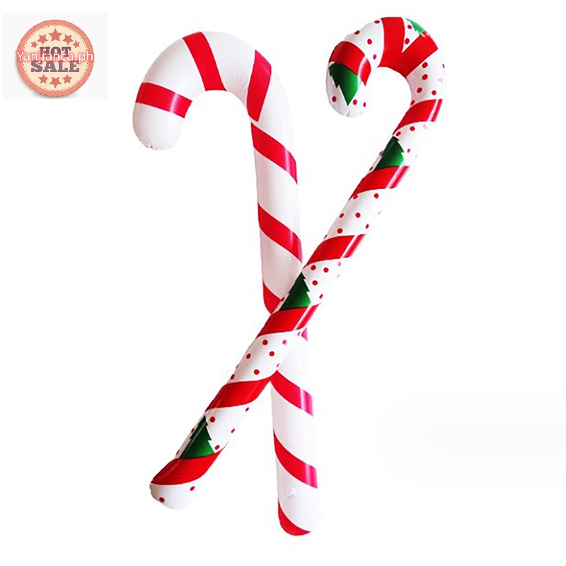 YANCA Inflatable Christmas Candy Cane Stick Balloons Merry Christmas