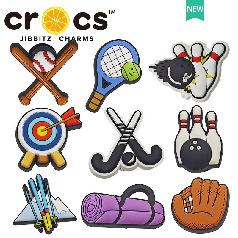 Jibbitz crocs Shoe Buckle Shoes Flower Sports Series Baseball Tennis Bowling button crocs