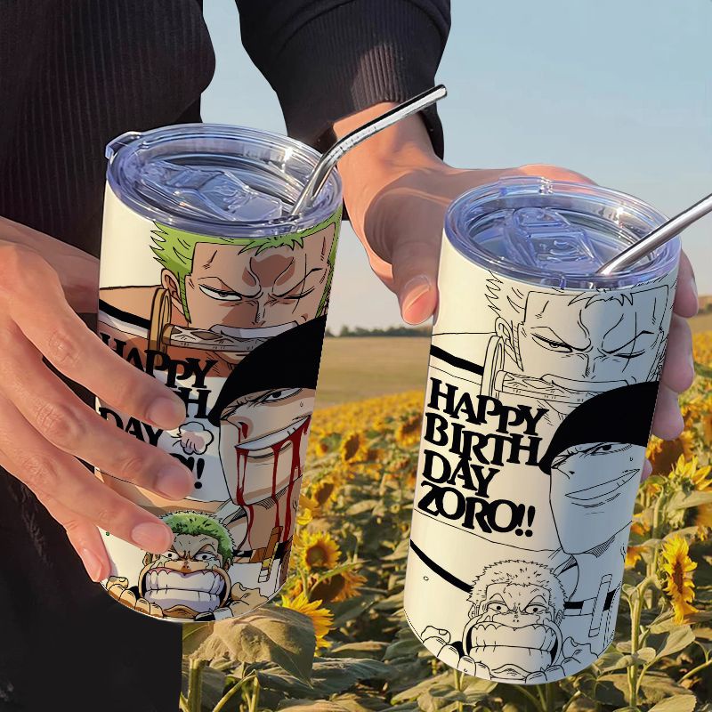 LYO Thermos One Piece Wanted - Borraccia In Acciaio 500ml, Nero, Isolata 12h Caldo/24h Freddo