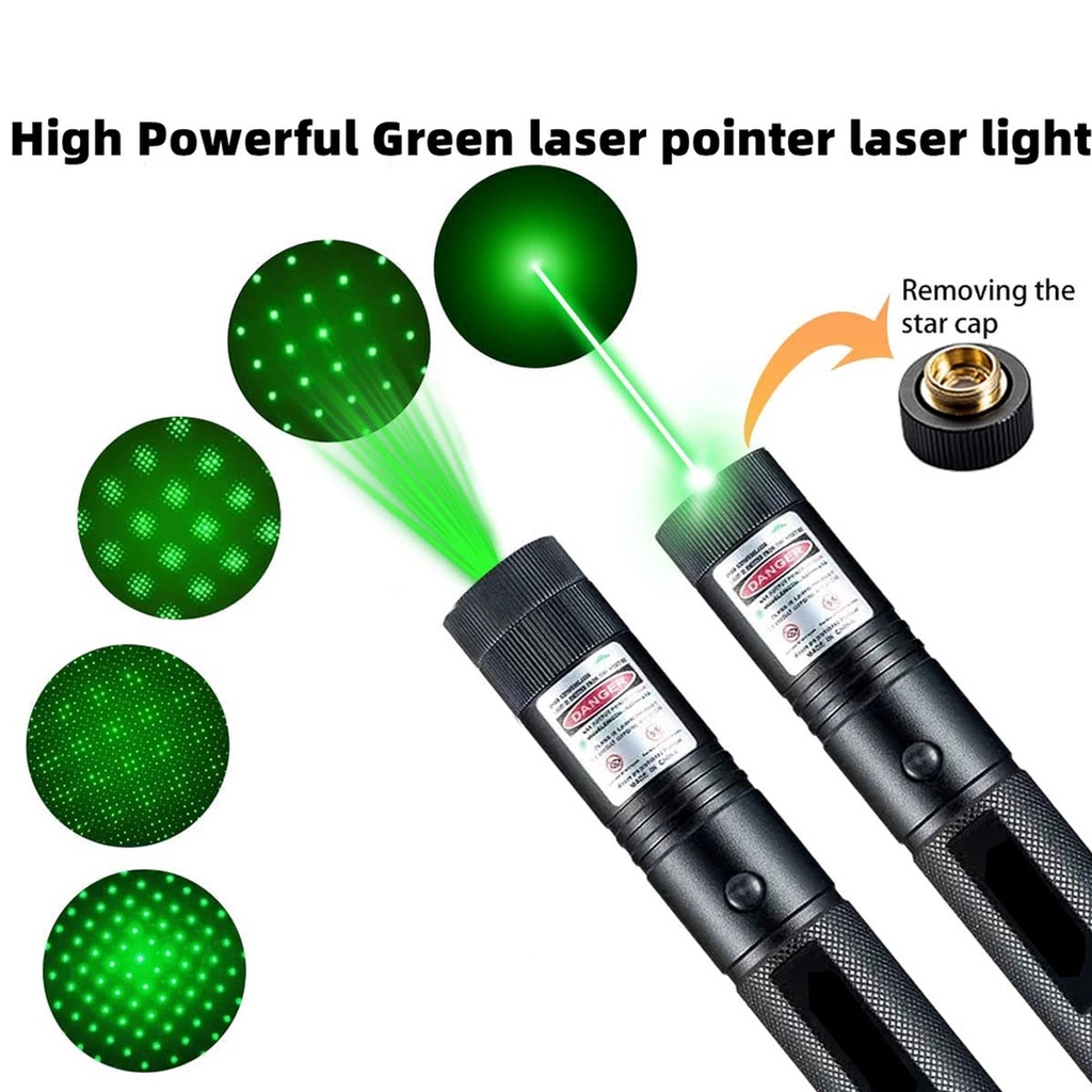Green Laser Pointer Rechargeable Laser Pen Adjustable Focus 10000m High