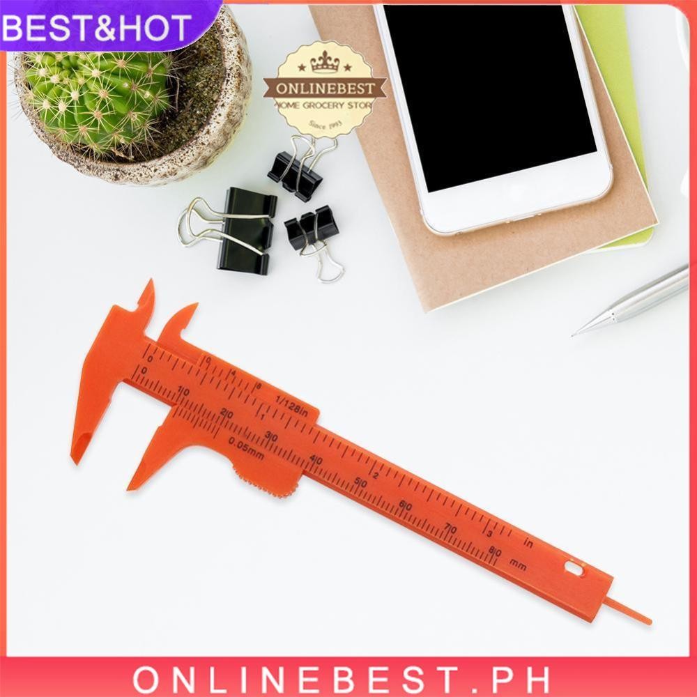 Mini 80mm Double Scale Plastic Vernier Caliper Ruler Gauge Measuring ...