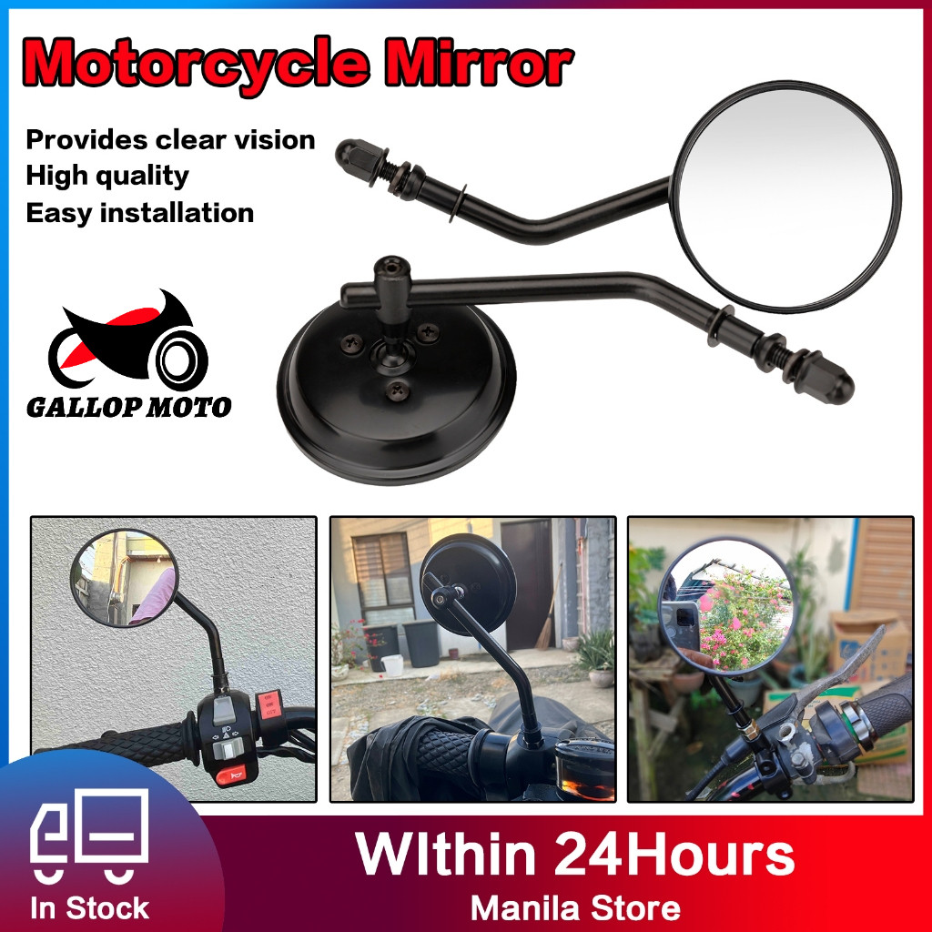 2pcs Classic Retro Motorcycle Round Handle Bar Rear View Mirror For ...