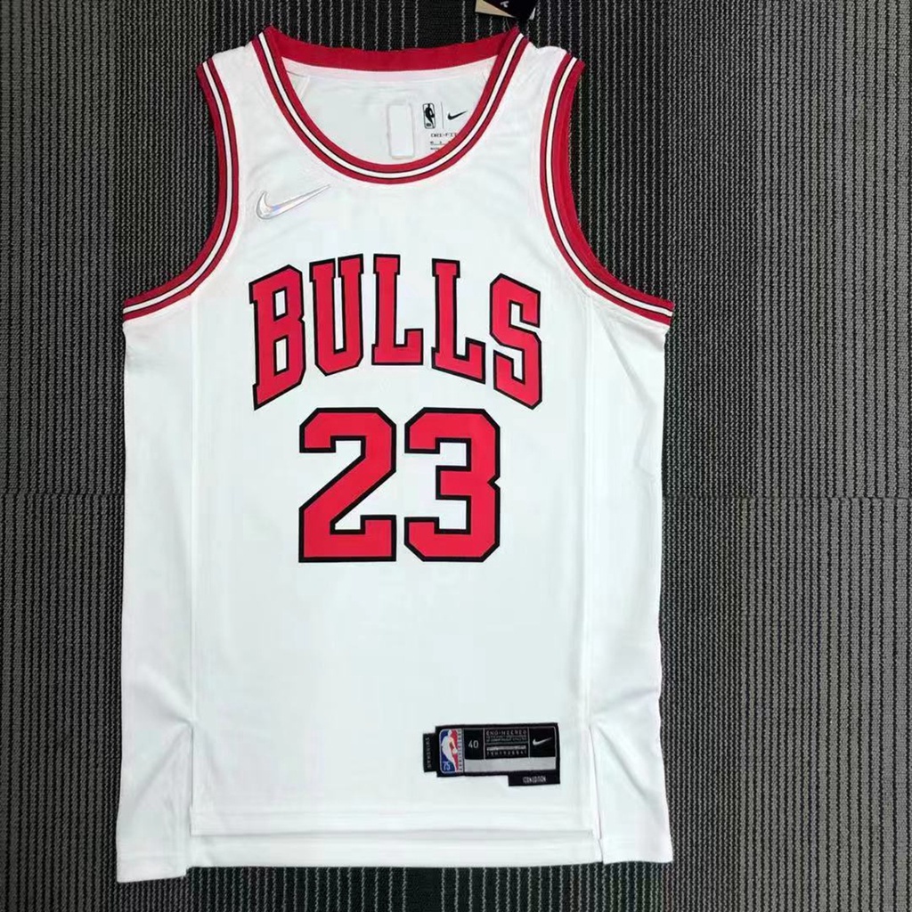 Man Nba Chicago Bulls Michael Jordan White Basketball T-shirt Jersey 