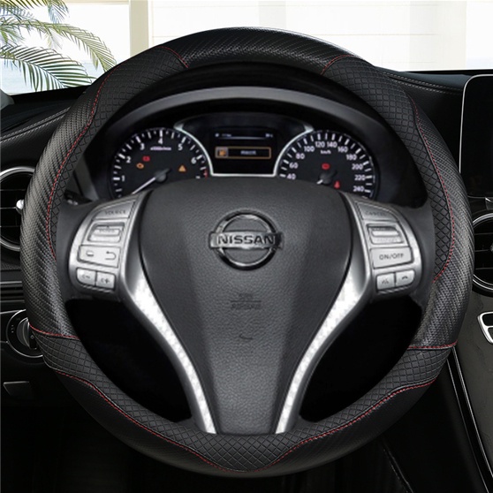 Nissan Car Carbon Fiber Leather Steering Wheel Cover For Nissan Titan