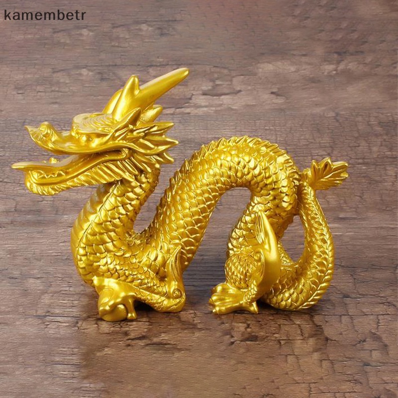 ka 1Pc Good Lucky Golden Dragon Chinese Zodiac Twelve Statue Gold ...