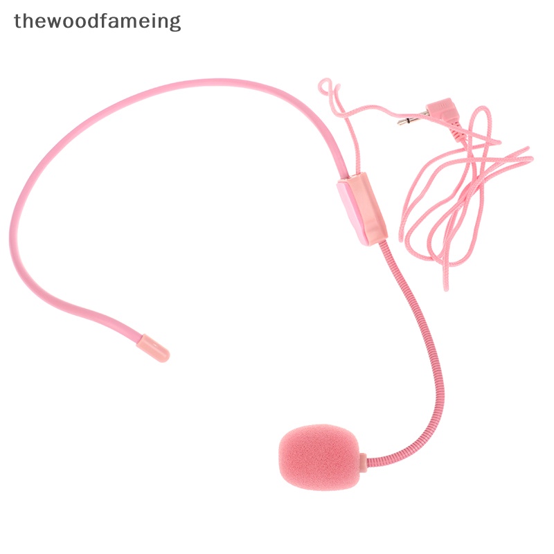 thewoodfameing 3.5MM Pink Headworn Wired Microphone Headset Pink Voice ...