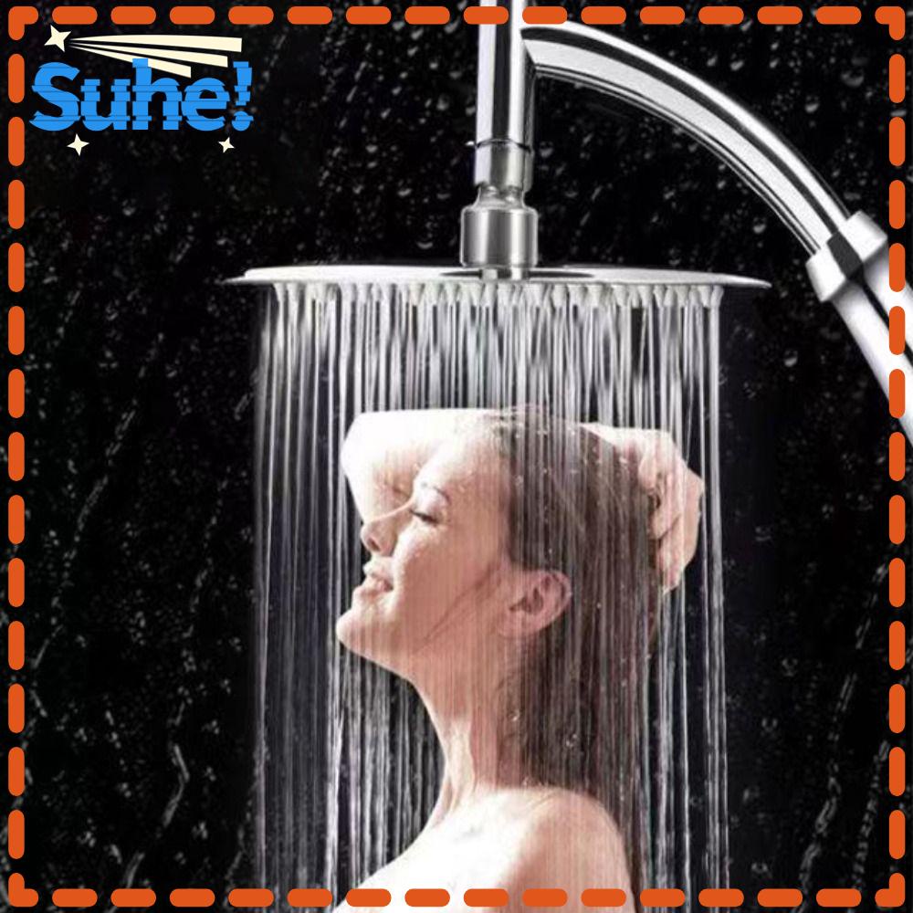 HISUHE Rainfall Shower Head, Stainless Steel Large Shower Head