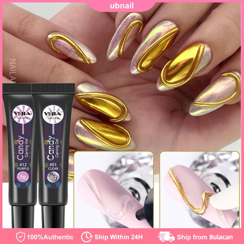 Solid Pudding Gel Nail Polish Embossed Pudding Solid Gel Laser Mirror Powder Set Shopee