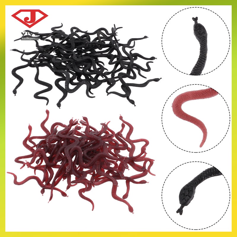 [READY STOCK] 100 Pcs Artificial Snake Toys Realistic Rubber Snakes for