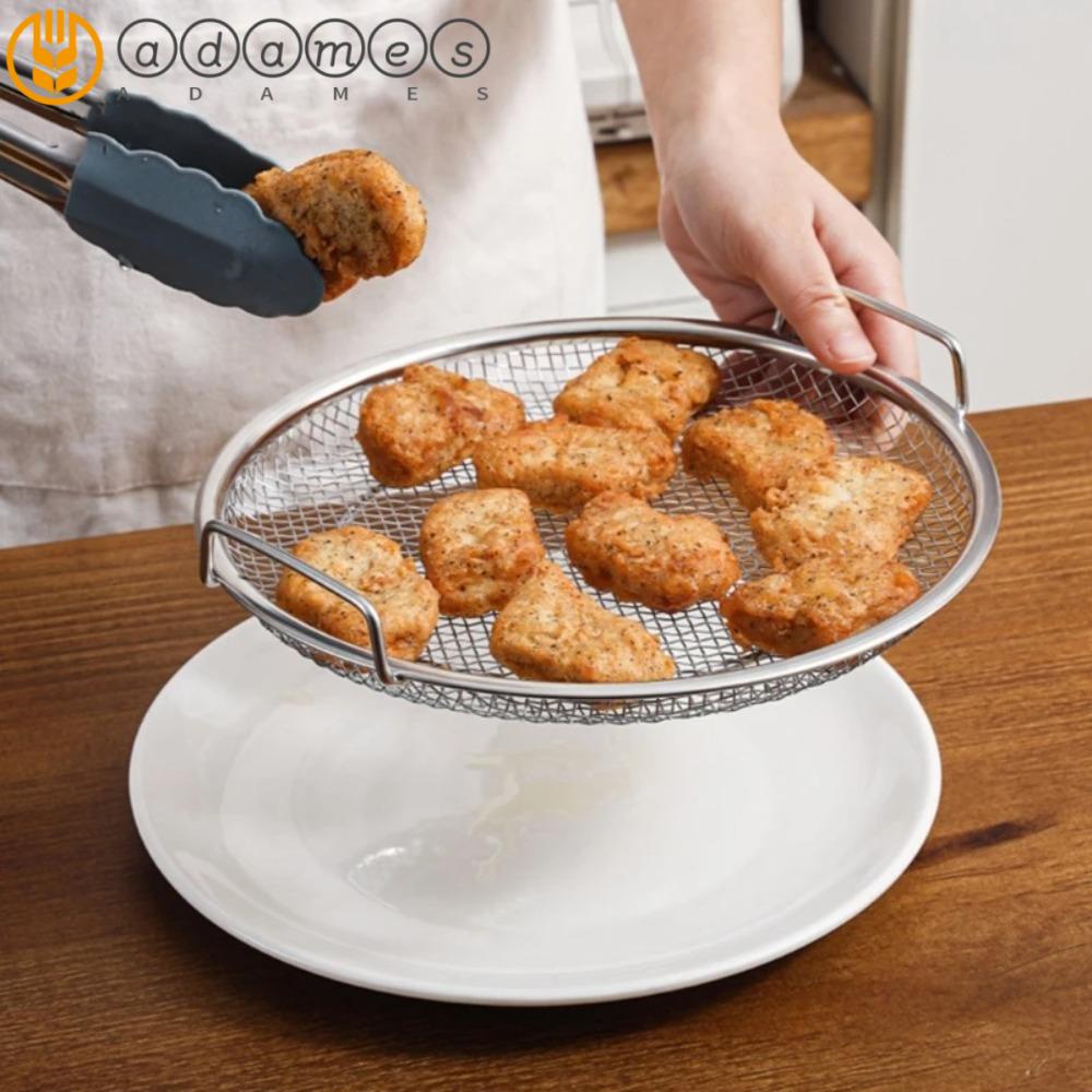 ADAMES Stainless Steel Frying Filter, Round with Binaural Handle Fried ...