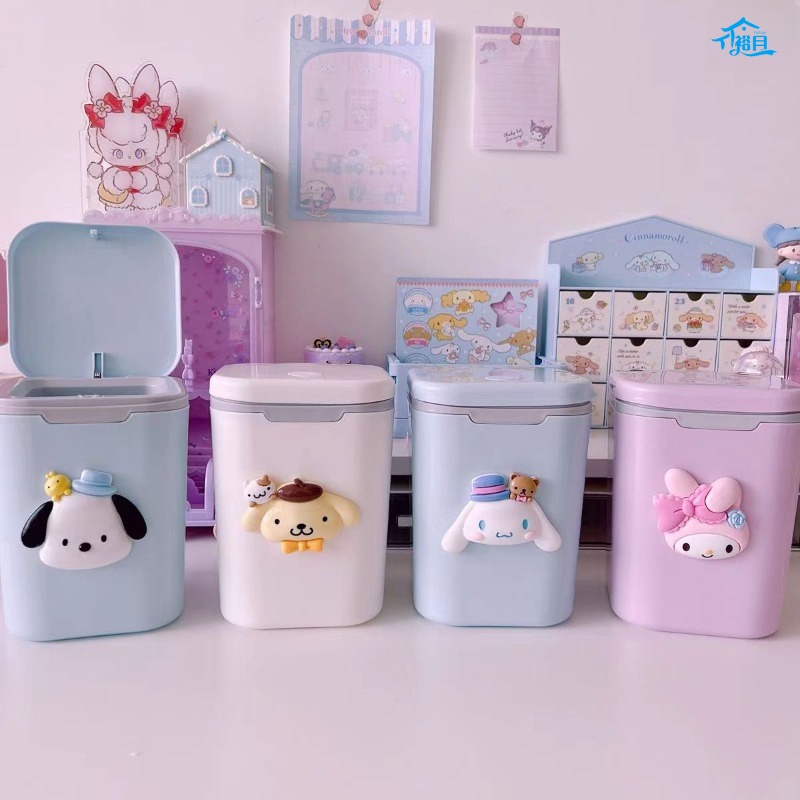 Sanrio Desktop Trash Can, Kuromi Melody, Bedroom Clutter Storage ...