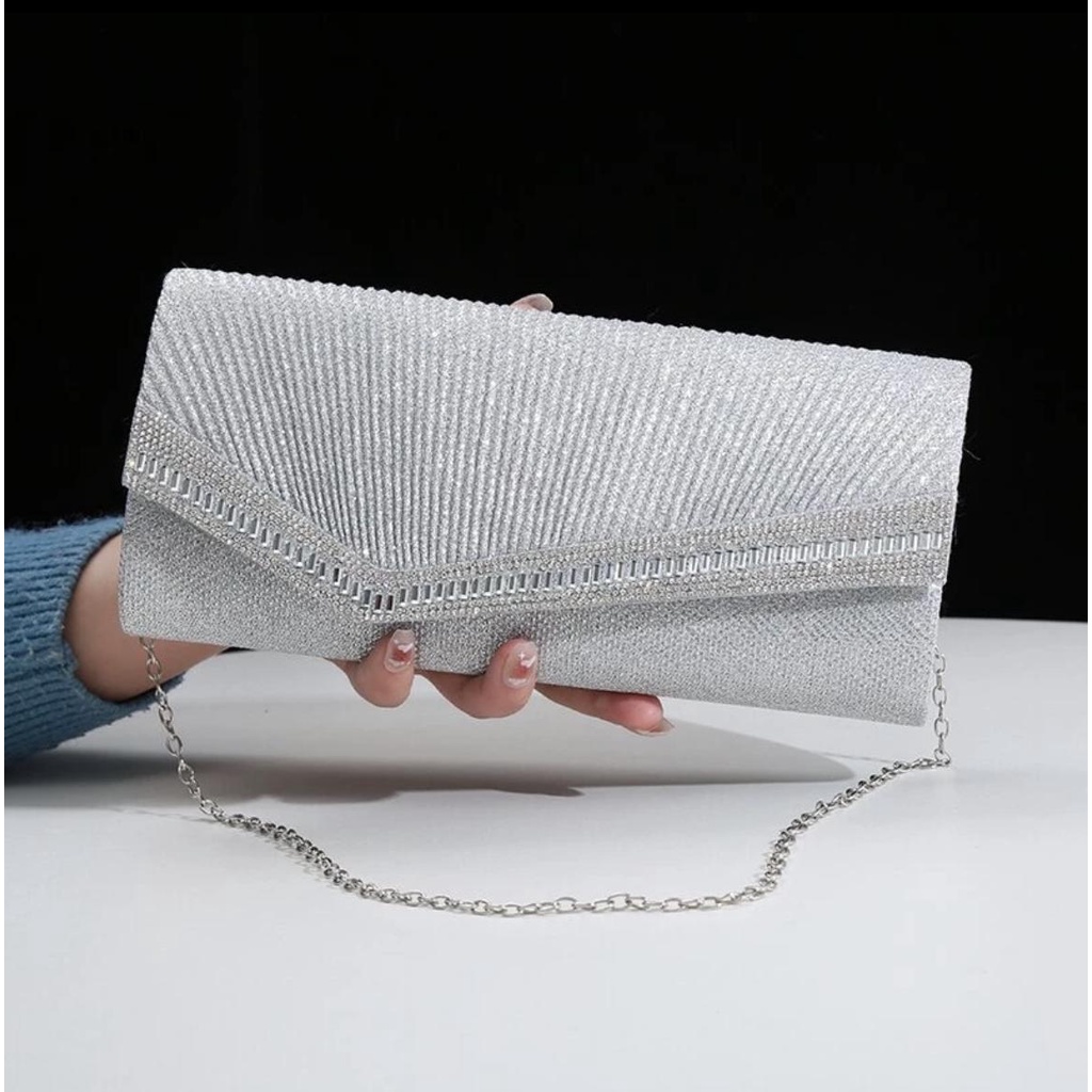 Fashion Party Clutch Handbags Bridal Metal Bow Clutches Bag With Chain