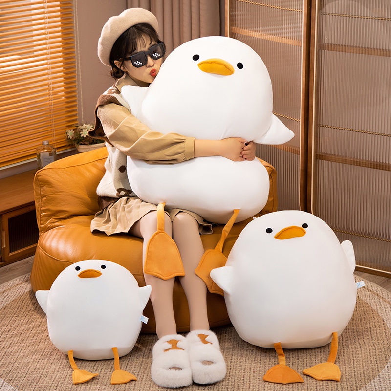 Cartoon Warm Big White Duck Plush Throw Pillow Toy Cute Stuffed Animals ...