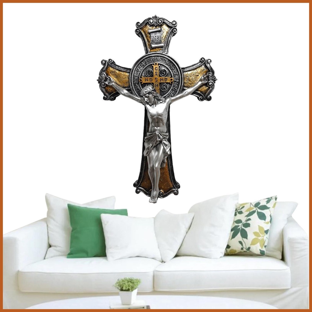 Jesus Christ Wall Cross Stand Carved Cross Crucifix Statue Figure