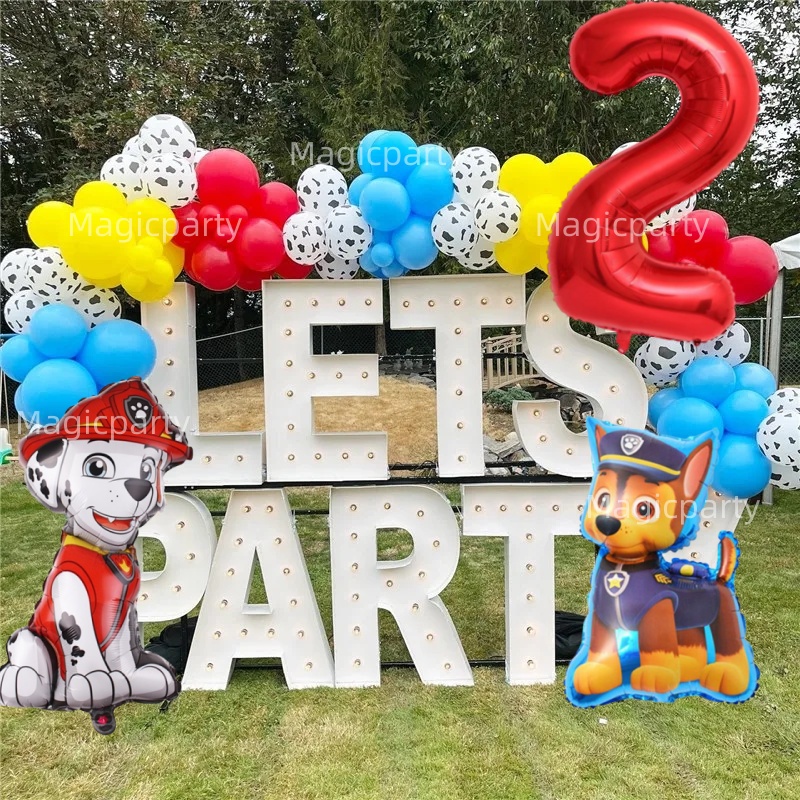 PAW PATROL BALLOONS LARGE FOIL Birthday Party 4 piece set CHASE