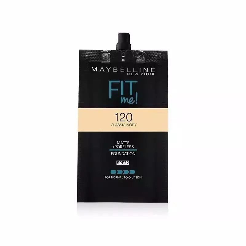 (Sachet 5ml) Maybelline Fit Me Matte+Poreless Foundation SPF 22 ...