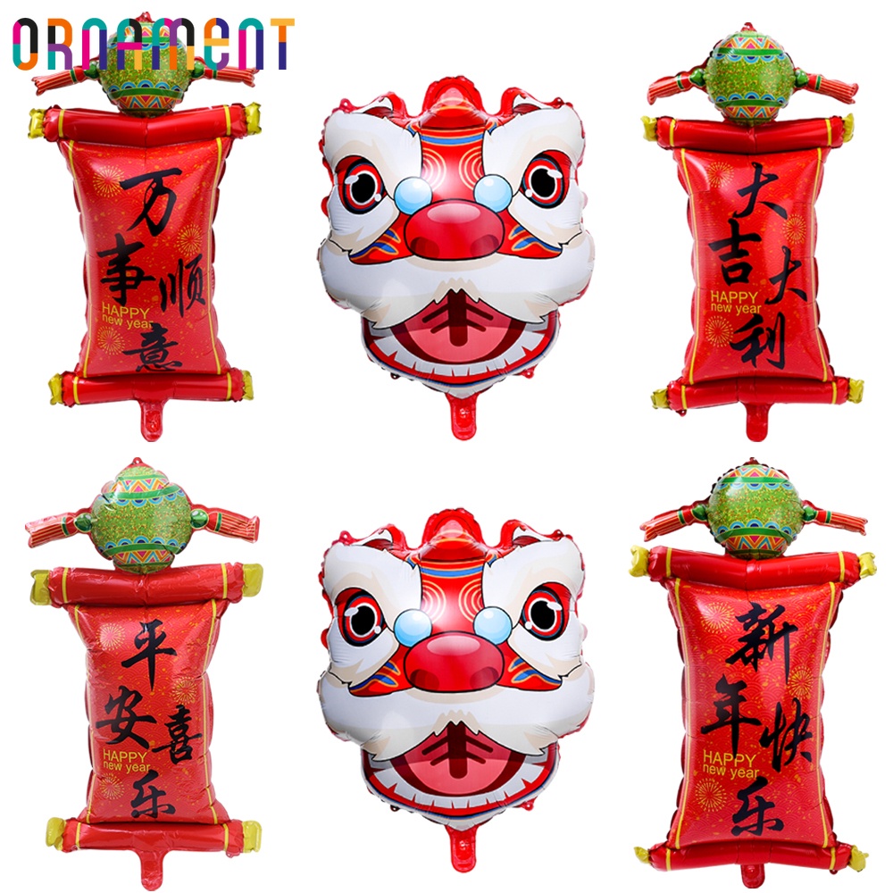 Traditional 3D Large Chinese Dragon and Lion Dance Foil Balloon