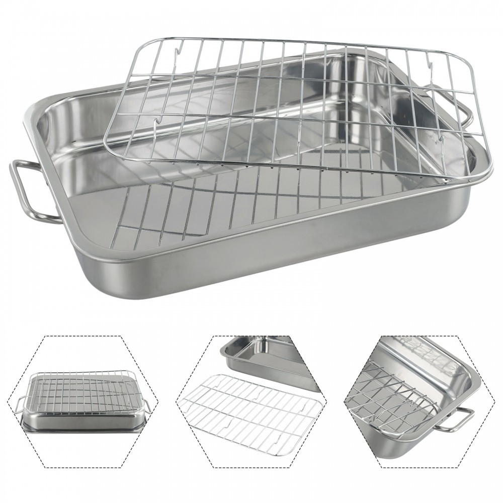 Roasting Tray Grill Rack Baking Supplies Roaster Tin Tray Cooking Parts ...