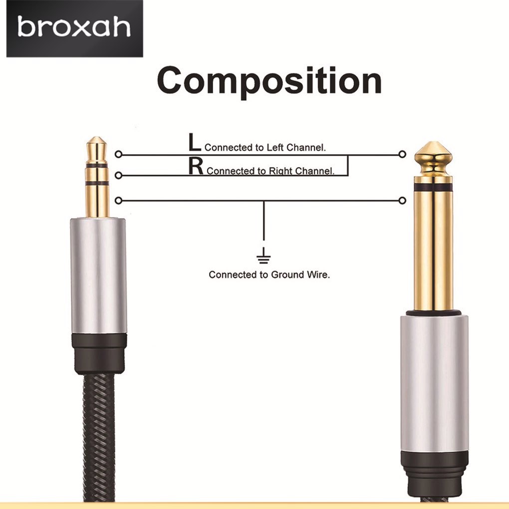 Cable Adapter Braided Stereo TRS Audio Cord Instrument for Multimedia ...