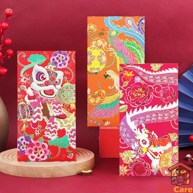 6PCS Angpao 2024 Red Packet Dragon Year CNY Chinese New Year Cartoon ...