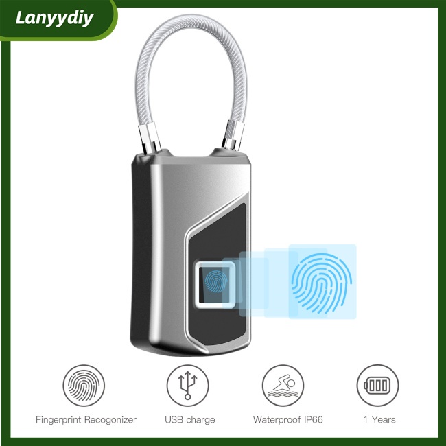 gd L1 Fingerprint Lock Small Keyless Biometric Smart Padlock 10 Fingerprints Storage High