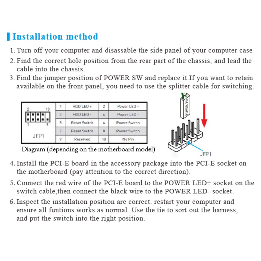 PC Power Switch Extension Finger Slide ON/OFF RGB Light Effect ...
