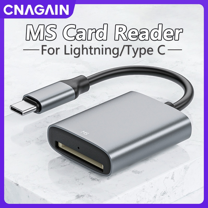 CNAGAIN Memory Stick Card Reader For Lightning/USB C,MS Pro Long Stick