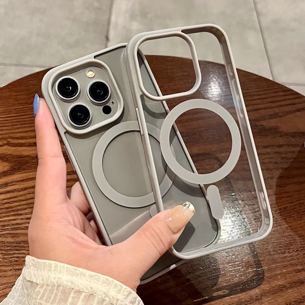 Luxury Ultra Thin Transparent Phone Case for IPhone 15 Pro Max 11 12 13 14  Pro Max Soft Silicone Case Magnetic Shockproof Cover