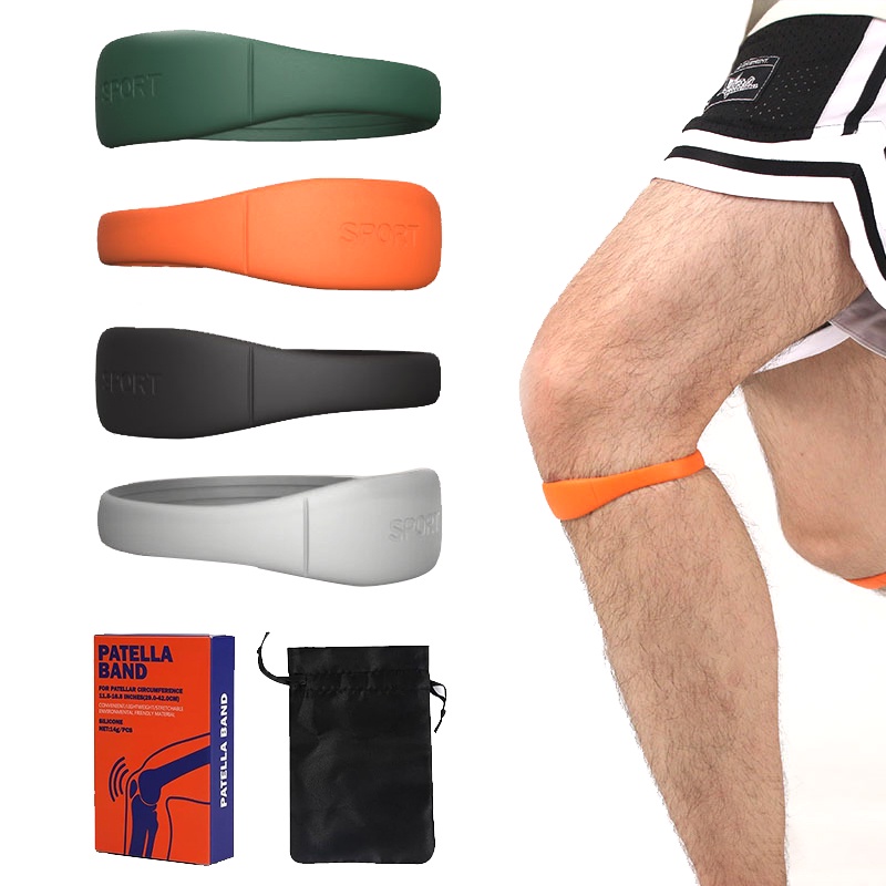 2PC Knee Patellar Ring Silicone Knee Strap Tendon Portable Soft Knee ...