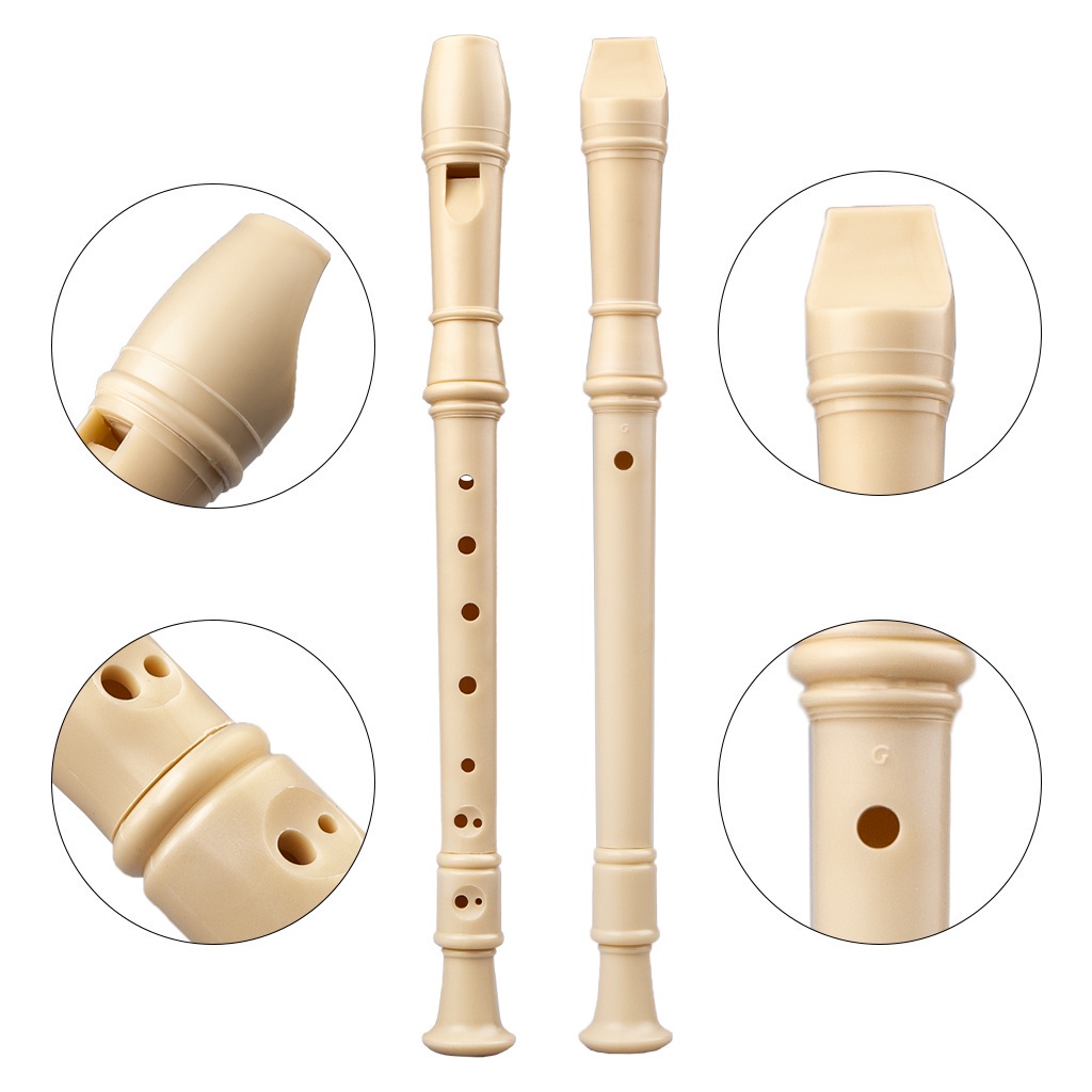 Soprano Descant Recorder 8-Holes Flute with Cleaning Rod, Case Bag ...
