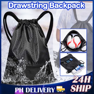 Plain Waterproof Drawstring Back Pack Bag With Zipper