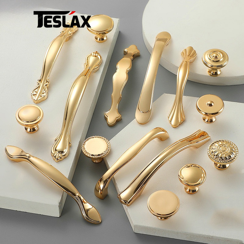 Bright Gold Solid Brass Cabinet Knobs Round Ball Cupboard Handle ...