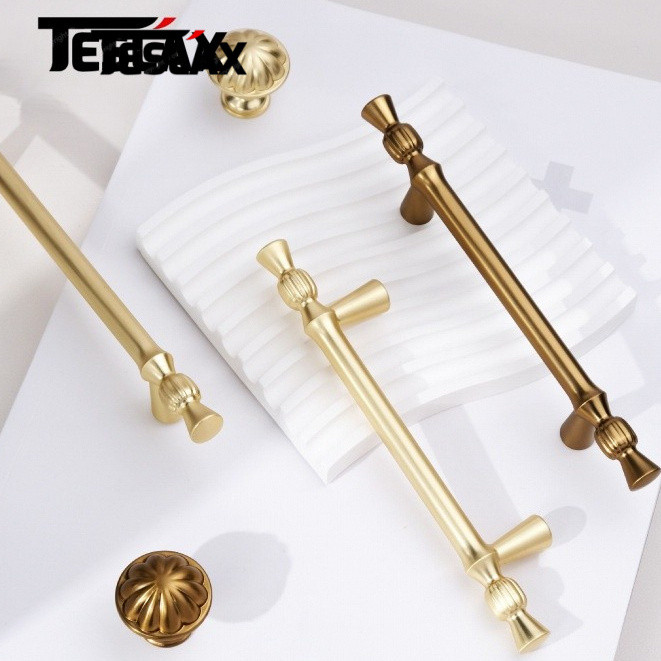 Modern Simple French Kitchen Cabinet Door Handle Gold Drawer Knob And ...