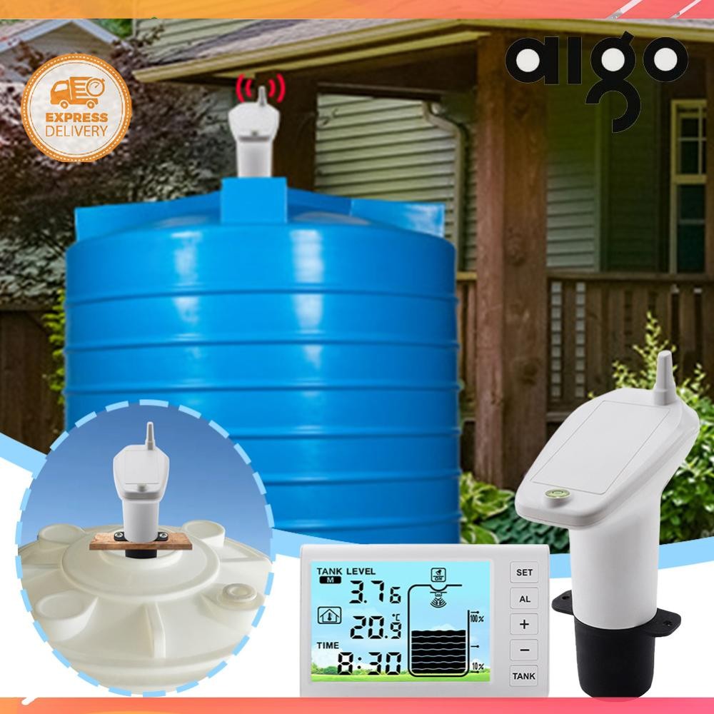 Ultrasonic Water Tank Liquid Level Meter with Temperature Sensor Time ...