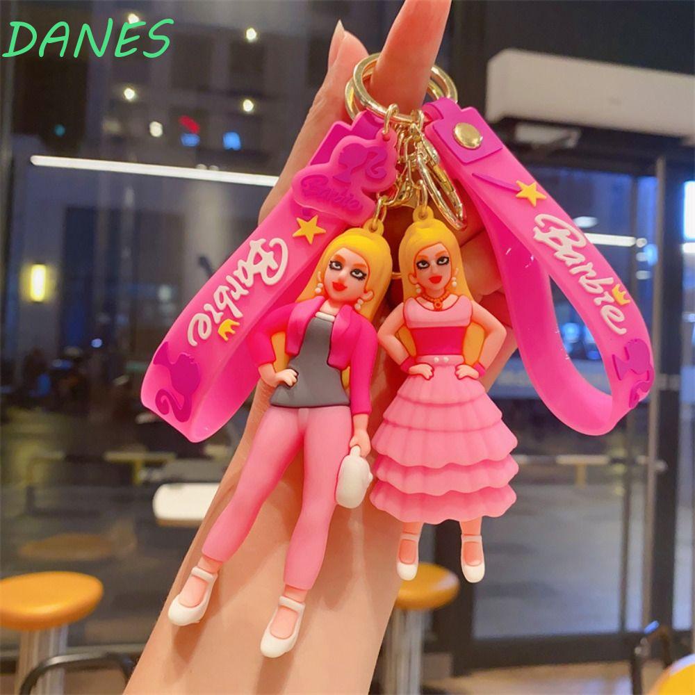 Danes1 Barbie Keychain Resin Barbie Movie Merch Barbie Bag Pendant Cartoon Y2k 90s Barbie Pink 2635