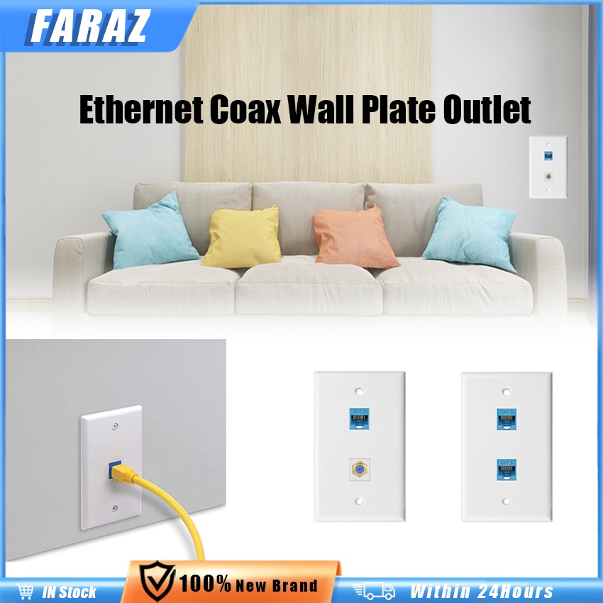 3Types Ethernet Network Wall Outlet Plate Socket with Cat6 Port Coax F ...