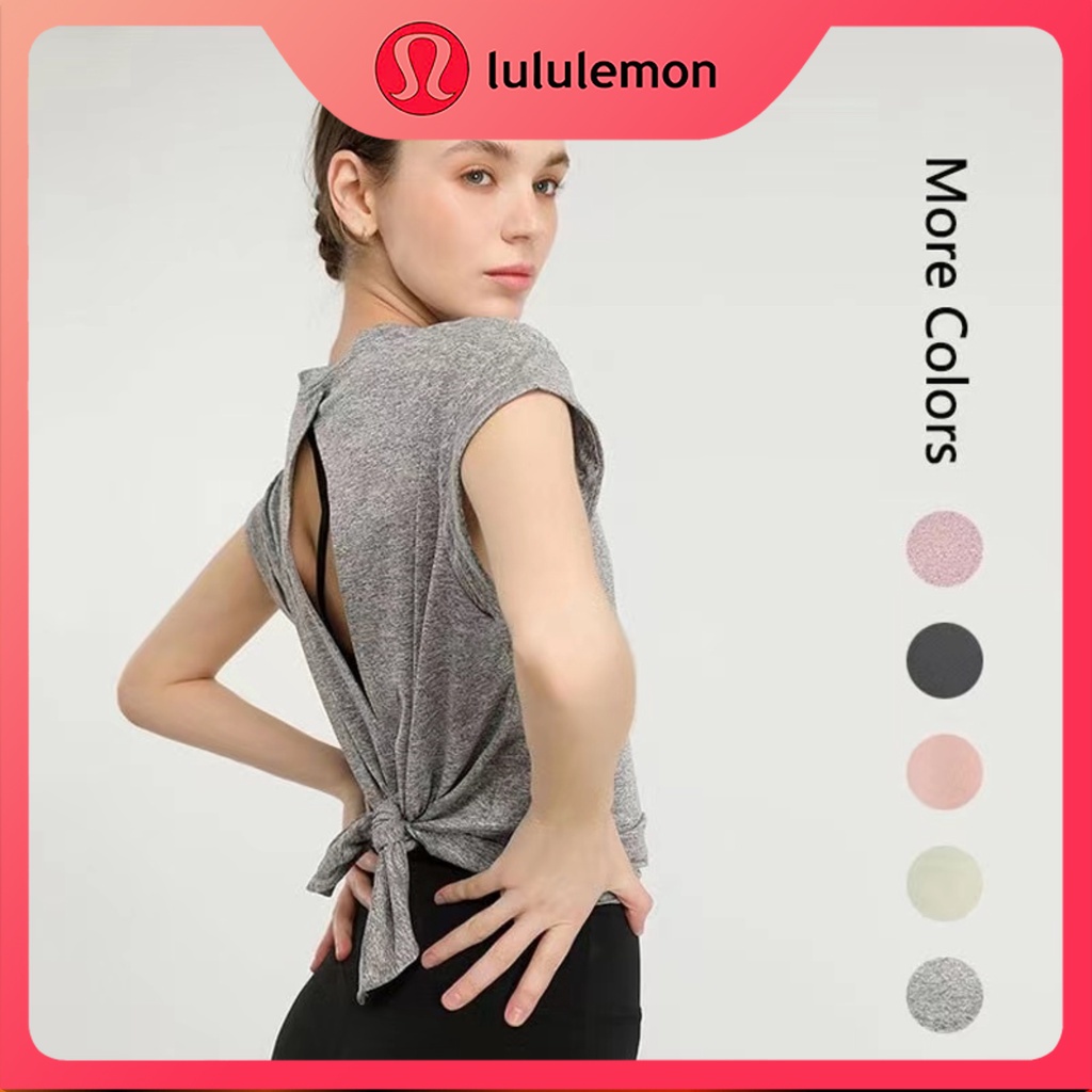 New lululemon 5 Color Women Yoga Short Sleeve Tops Blouses 018 Shopee