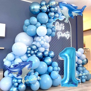 Underwater Balloons Arch Garland Blue Boy Birthday Decor Dolphin