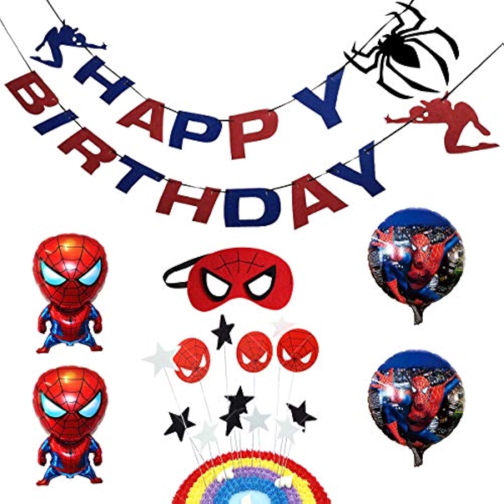 ling Spiderman birthday decoration boy character hero superhero mask ...