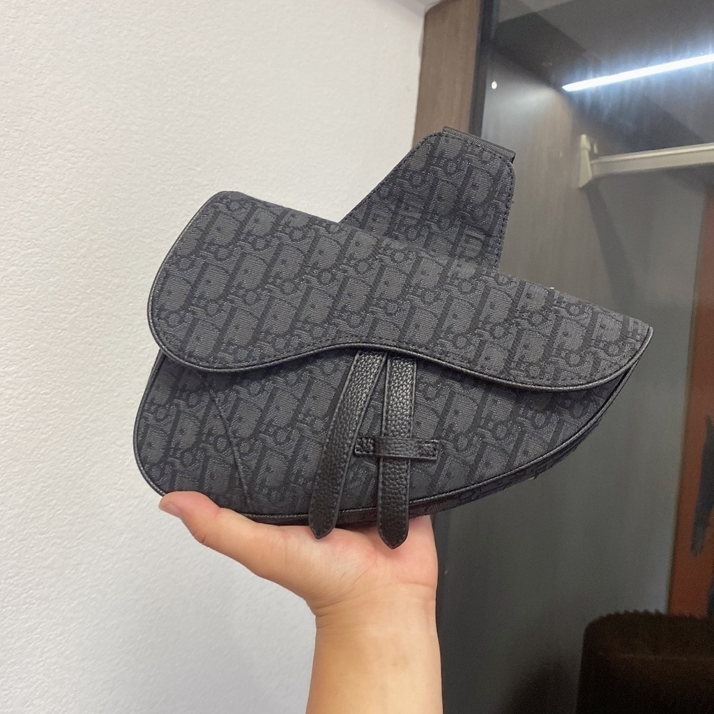 dior saddle diagonal jacquard saddle bag crossbody bag men's and women