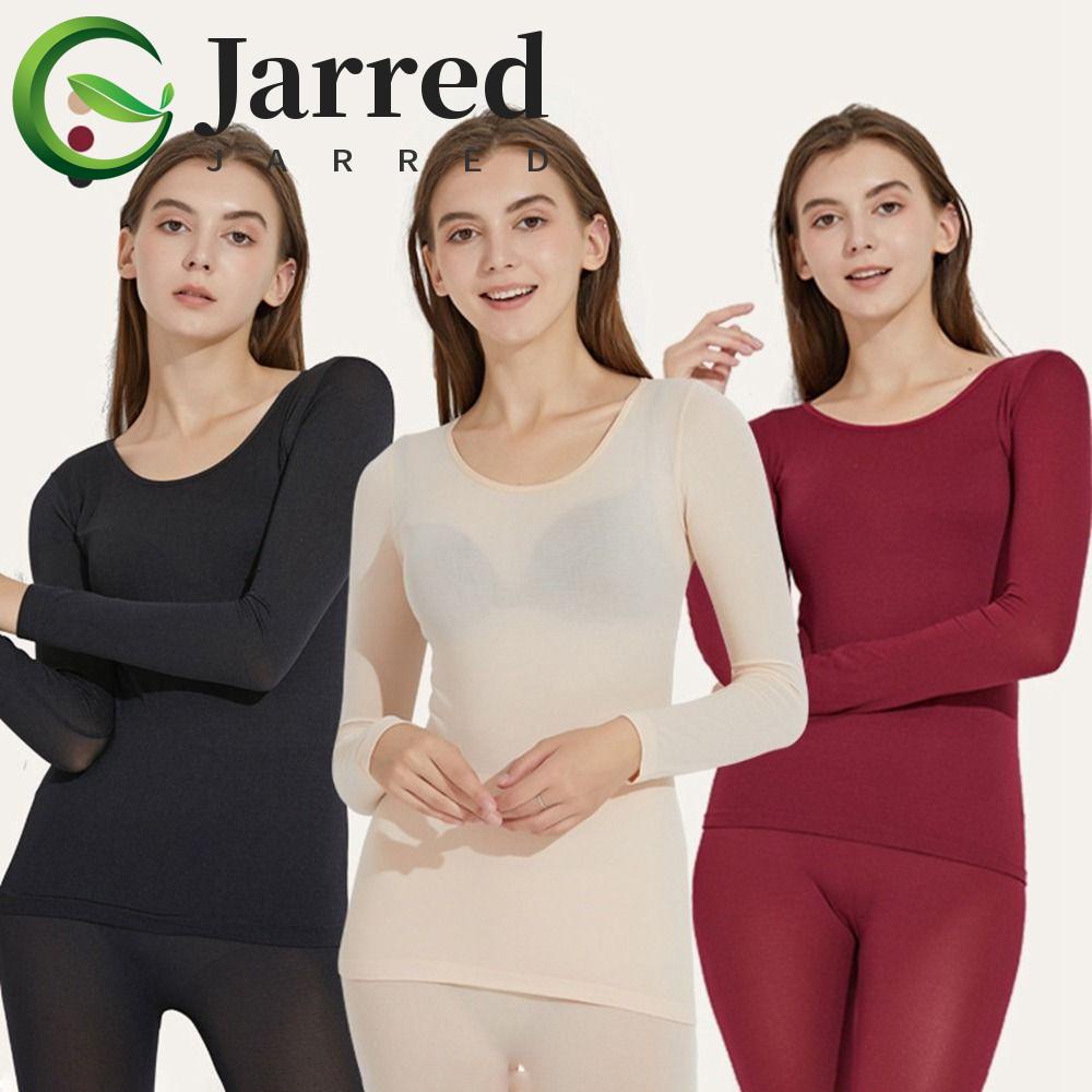 JARRED Thermal Underwear Sets Thermal Warmer Soft Round Neck Long Pants Long  Sleeve 37 Degree Constant Temperature Winter Women's Intimates