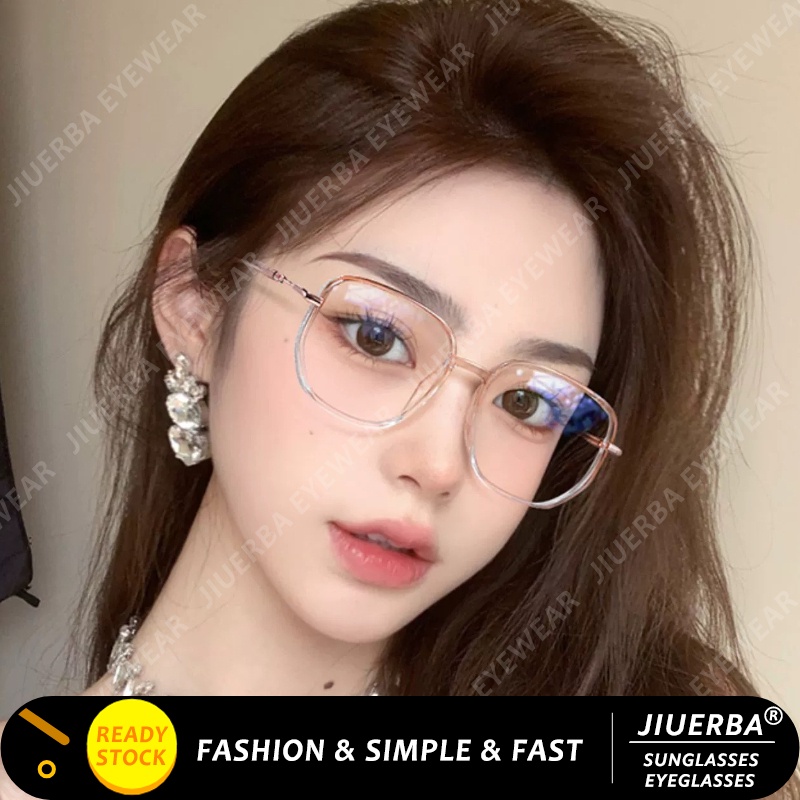 Jiuerba Korean Fashion Gradient Tea Square Frame Plus Reading