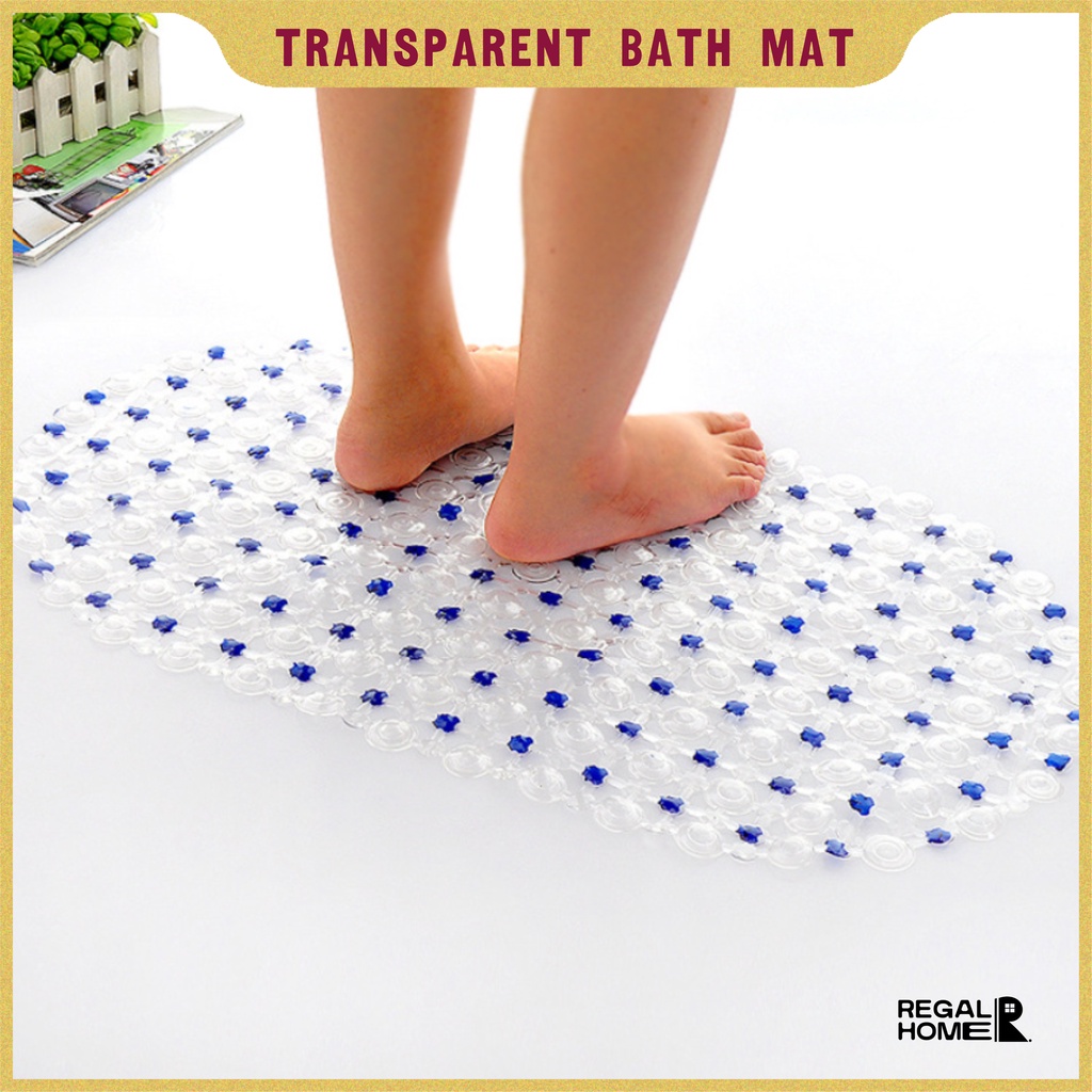 Transparent Non-slip Bathroom Protection Mat Anti-fall Polka Dots Clear ...