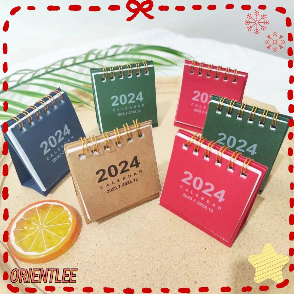 ORIENTLEE 2024 Mini Desktop Paper Calendar, Office Desk Decor Event ...