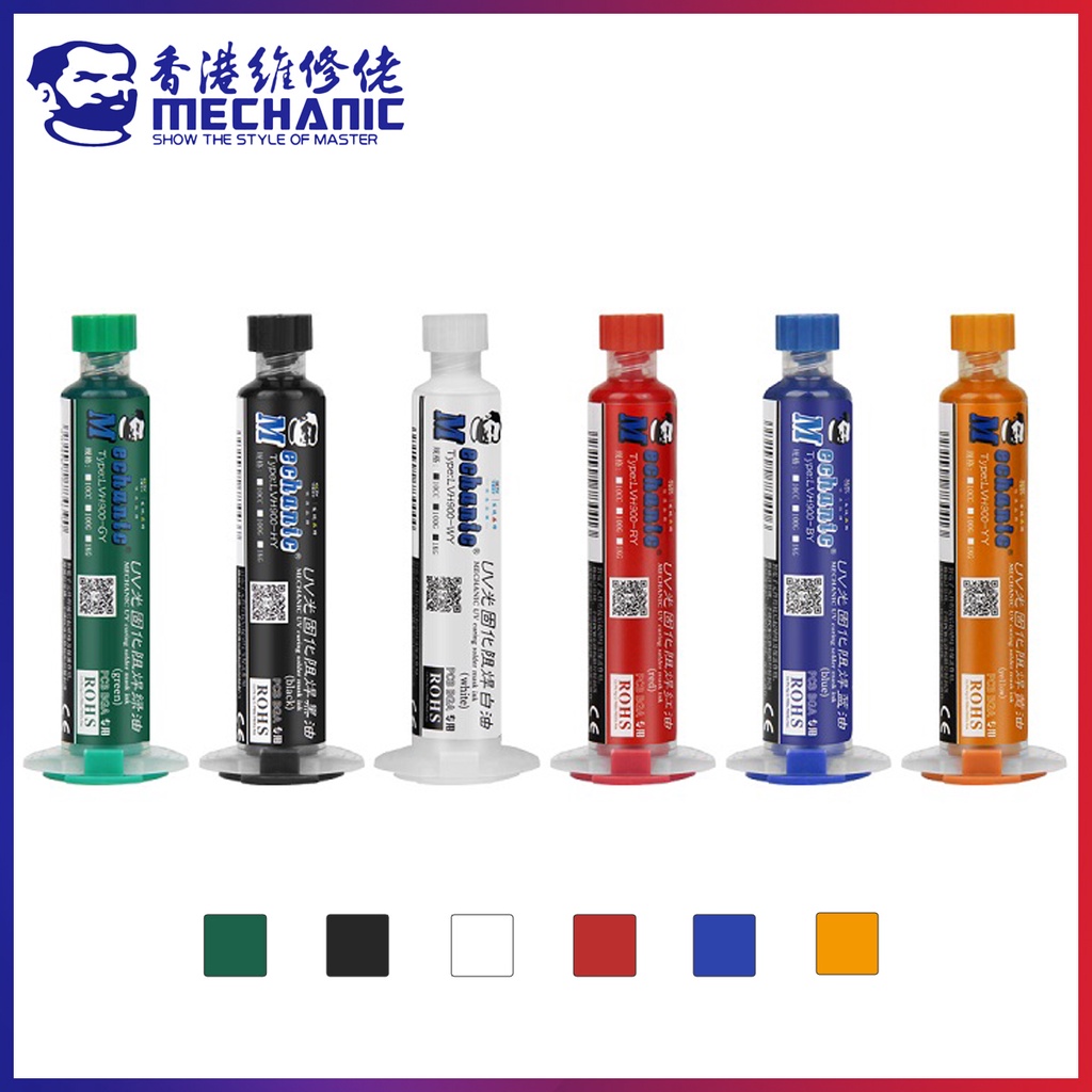 MECHANIC 10cc 6 Colors UV Curing Solder Mask Ink Welding Oil BGA PCB