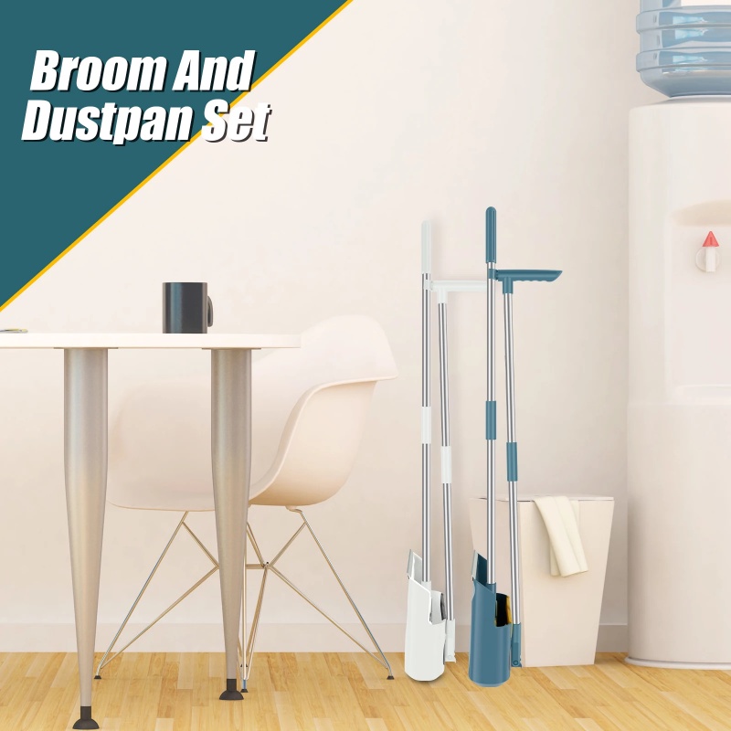 2/3Pcs Broom and Dustpan Set with Design Portable Broom