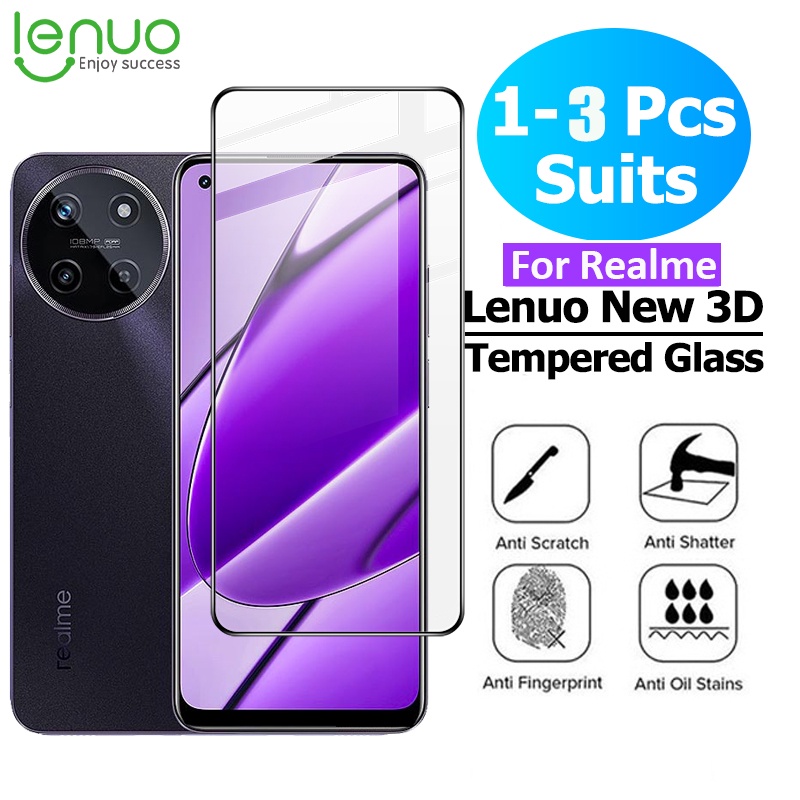 Lenuo Explosion Proof Complete Cover Full Tempered Glass For Realme 11 