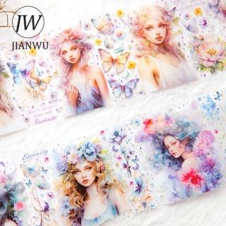 JIANWU 200cm/300cm/ Roll Literary Kawaii Material Flower Landscape